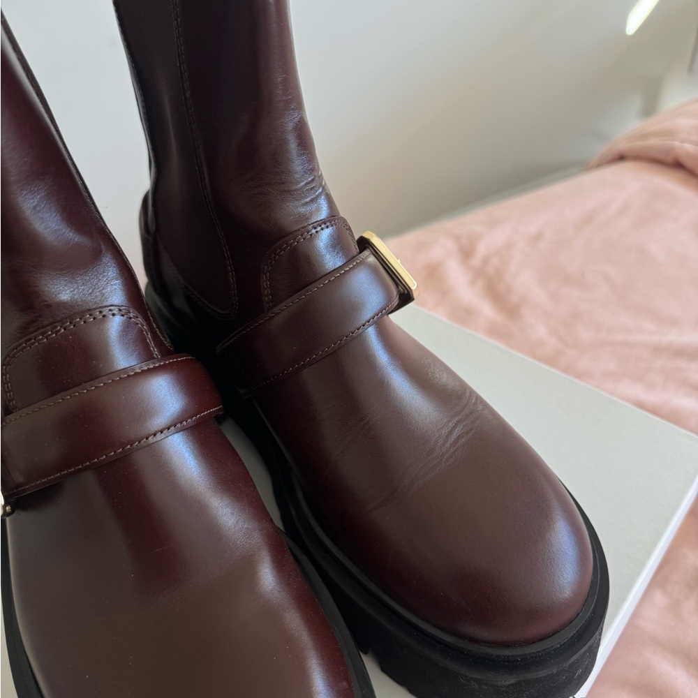 Sandro Leather Ankle Boots - Picture 5 of 7